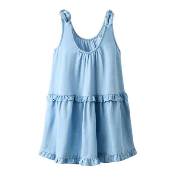 ZARA Kids | Blue | FLOWY DENIM DRESS - Picture 2 of 6
